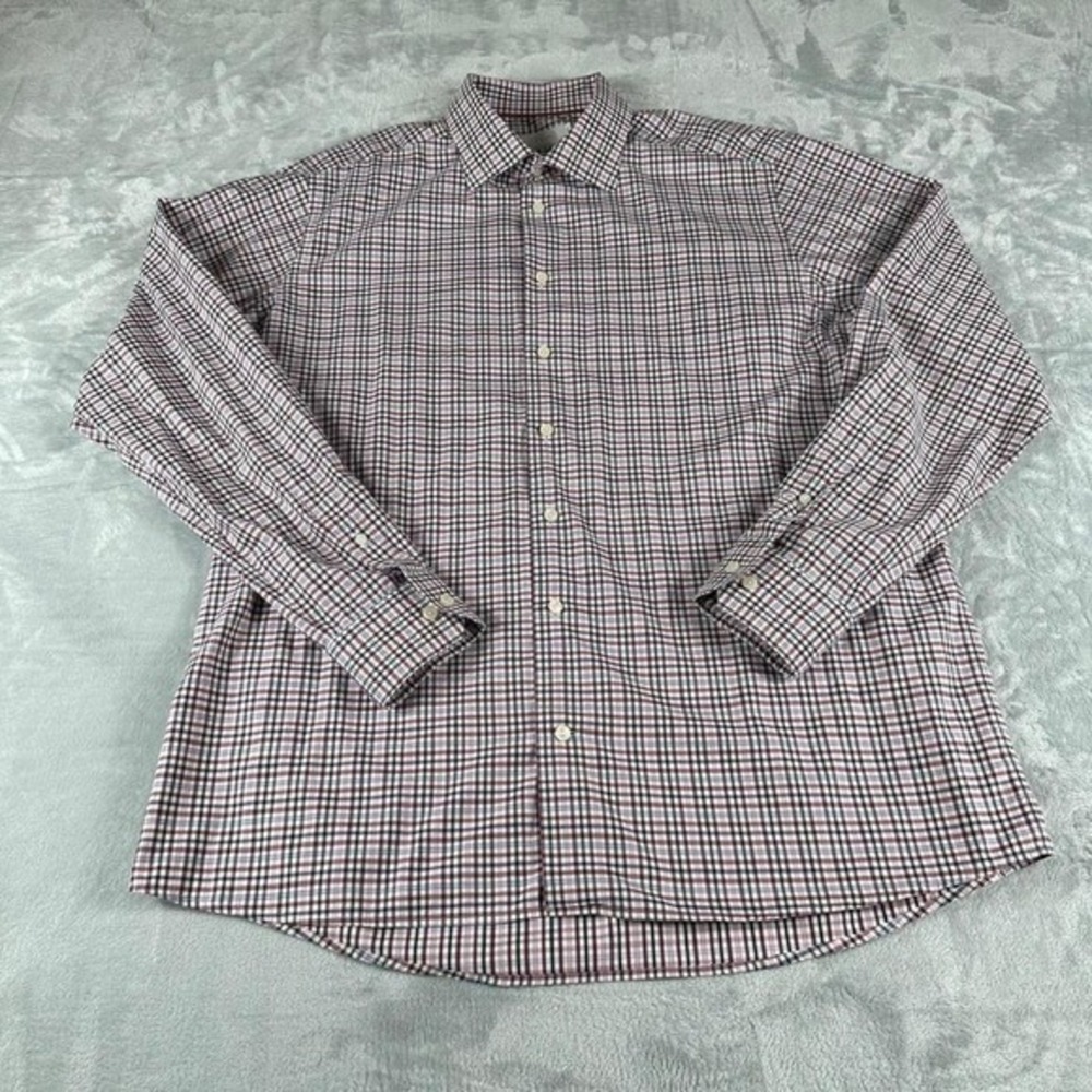 Eton Contemporary Dress Shirt Mens XXL Multi Color Plaid Luxury Business Cotton
